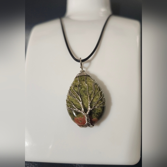 None Jewelry - Handmade Bumblebee Jasper Stone, With Rope Chain